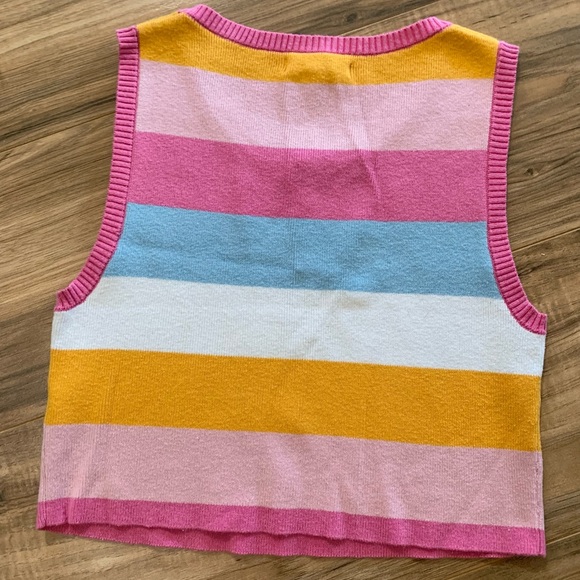 LA Hearts Stripe Sweater Tank Top size medium cropped - Picture 2 of 3